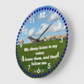 John 10:27 Mein Schaf Große Wanduhr (Winkel)
