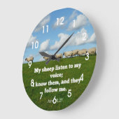 John 10:27 Mein Schaf Große Wanduhr (Winkel)