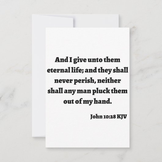 John 10:28 KJV Bible Verse Flat Greeting Card Karte (Vorderseite)
