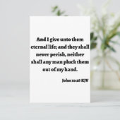 John 10:28 KJV Bible Verse Flat Greeting Card Karte (Stehend Vorderseite)