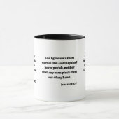 John 10:28 KJV Bible Verse Zwei-Tone-Tasse Tasse (Zentrum)