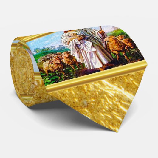 John-10:7 - 21 bin ich der gute Hirte Krawatte (Gerollt)