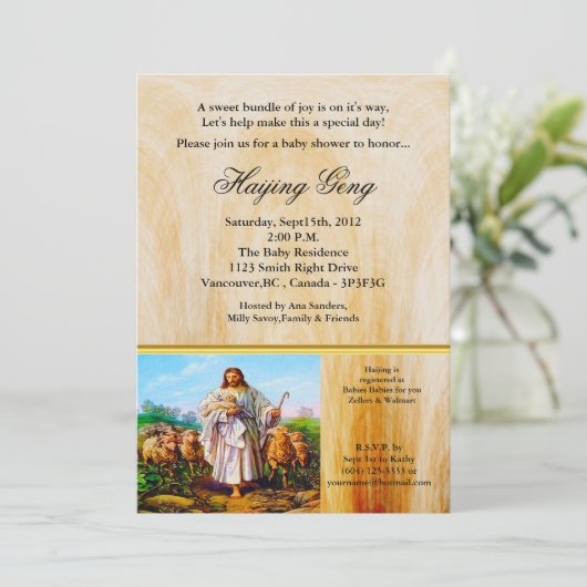 John 10:7-21 Ich bin der gute Hirte Einladung (Stehend Vorderseite)