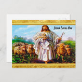John 10:7-21 Ich bin der gute Hirte Postkarte (Vorne/Hinten)