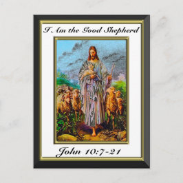 John 10:7-21 Ich bin der gute Hirte Weiße Rahmen Postkarte