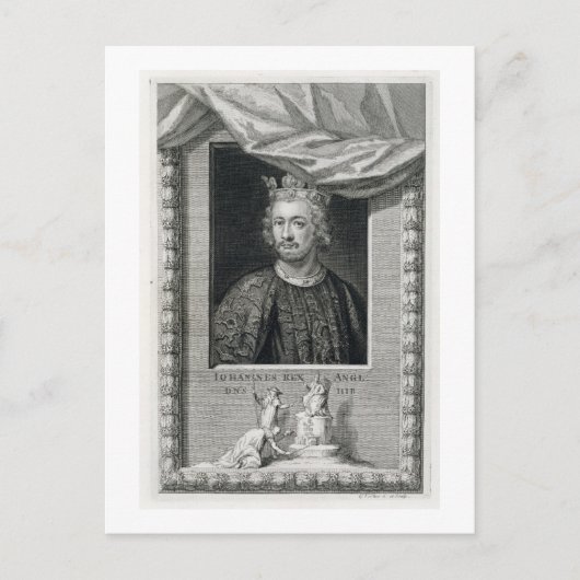 John (1167-1216) King of England von 1199, Grav Postkarte (Vorderseite)