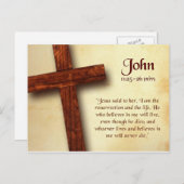 John 11 25-26 Bibel Zitat Postkarte (Vorne/Hinten)