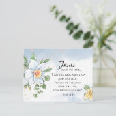 John 11:25 Bibel Verse Frühlingsblumen Ostern Postkarte (Stehend Vorderseite)
