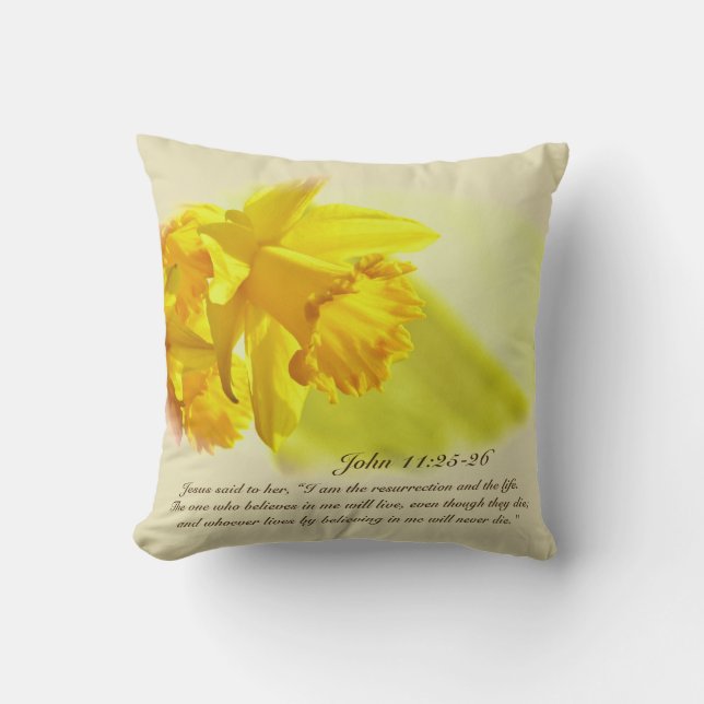 John 11:25 Ich bin die Auferstehung und das Leben, Kissen (Vorderseite)