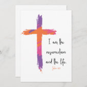John 11:25 Ostergrusskarte Feiertagskarte (Vorne/Hinten)
