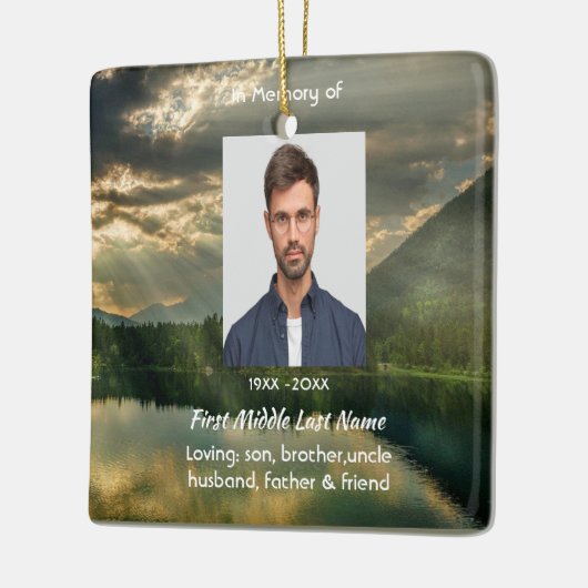 John 11: 25, Scripture Memorial Keepsake Keramikornament (Links)