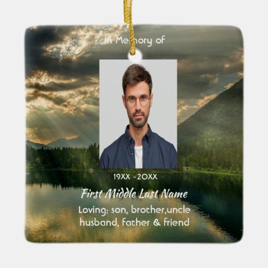 John 11: 25, Scripture Memorial Keepsake Keramikornament (Vorderseite)