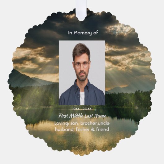 John 11: 25, Scripture Memorial Keepsake Ornament Karte (Vorderseite)