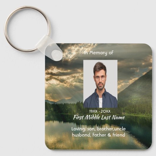 John 11: 25, Scripture Memorial Keepsake Schlüsselanhänger (Vorderseite)