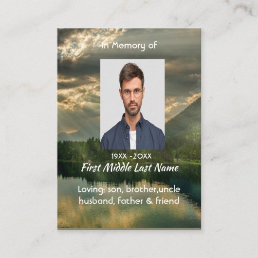 John 11: 25, Scripture Memorial Keepsake Visitenkarte (Vorderseite)