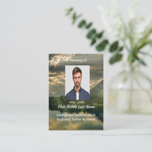 John 11: 25, Scripture Memorial Keepsake Visitenkarte (Stehend Vorderseite)