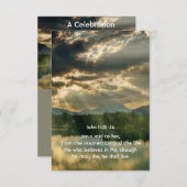 John 11 Scripture Celebration of Life Service Einladung (Vorne/Hinten)