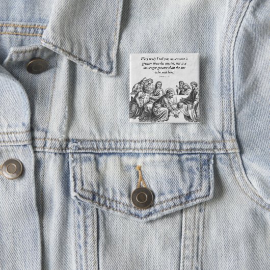 John 13:16 Jesus & 12 Jünger Christliche Bibel Button (Beispiel)