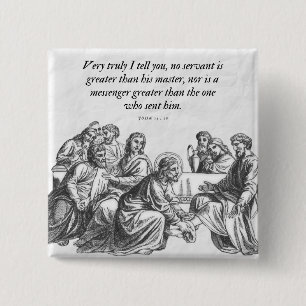 John 13:16 Jesus & 12 Jünger Christliche Bibel Button