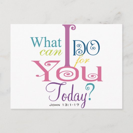 John 13:1-17 Wash Disciples Feet Scripture-Wear Postkarte (Vorderseite)