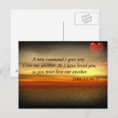 John 13:34-35 Liebe einander Postkarte (Vorne/Hinten)