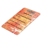 John 13:34 Bronze Red Texture Liebe einander Magnet (Linke Seite)