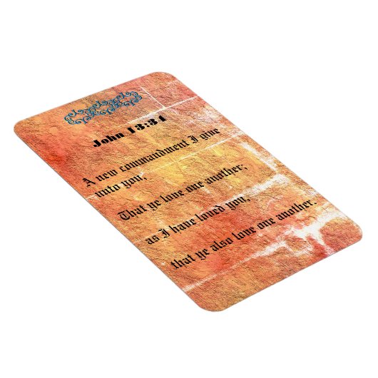 John 13:34 Bronze Red Texture Liebe einander Magnet (Rechte Seite)