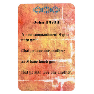 John 13:34 Bronze Red Texture Liebe einander Magnet