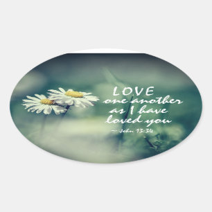 John 13:34 Liebe einander, wie ich dich geliebt ha Ovaler Aufkleber