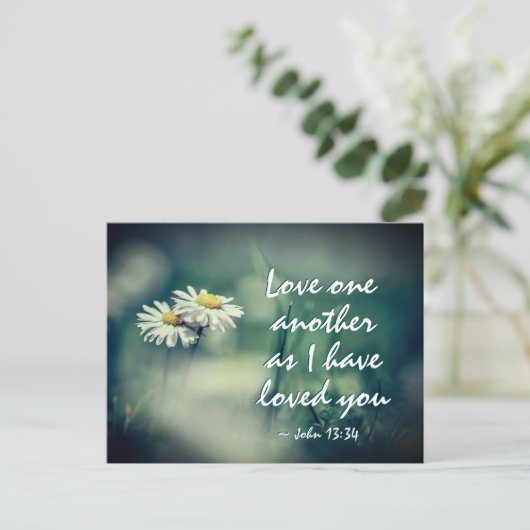 John 13:34 Liebe einander, wie ich dich geliebt ha Postkarte (Stehend Vorderseite)