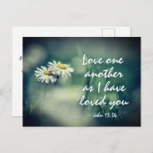 John 13:34 Liebe einander, wie ich dich geliebt ha Postkarte (Vorne/Hinten)