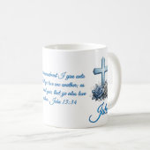 John 13:34 Personalisierter Rosenkaffeebecher Kaffeetasse (VorderseiteRechts)
