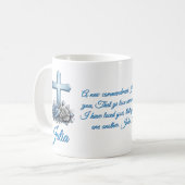 John 13:34 Personalisierter Rosenkaffeebecher Kaffeetasse (Vorderseite Links)