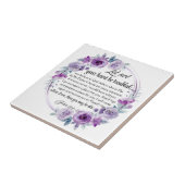 John 14:1-3 Bibelverse Lila Blüte Fliese (Seite)