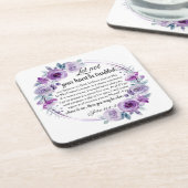 John 14:1-3 Bibelverse Lila Blüte Getränkeuntersetzer (Linke Seite)