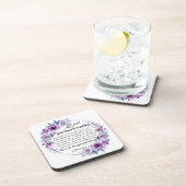 John 14:1-3 Bibelverse Lila Blüte Getränkeuntersetzer (Rechte Seite)