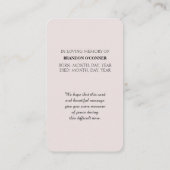 John 14:1-3 Customizable Sympathy Card Visitenkarte (Rückseite)