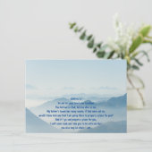 JOHN 14:1:3 Schrift Feier des Lebens Berg Einladung (Stehend Vorderseite)