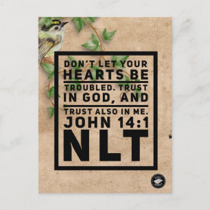 John 14:1 Bibelvers-Gedächtniskarte - Postkarte