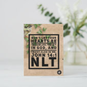 John 14:1 Bible Verse Memory Card - Postkarte (Stehend Vorderseite)