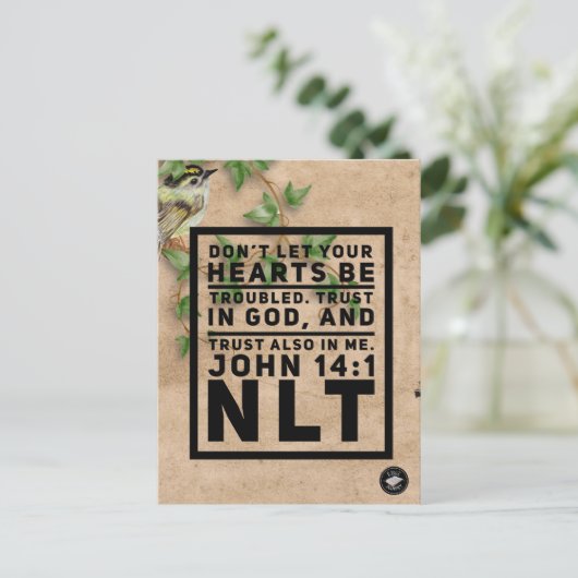 John 14:1 Bible Verse Memory Card - Postkarte (Stehend Vorderseite)