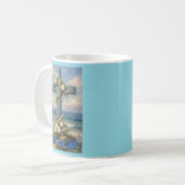 John 14:27 Beach Cross Throw Pillow Kaffeetasse (Vorderseite Links)