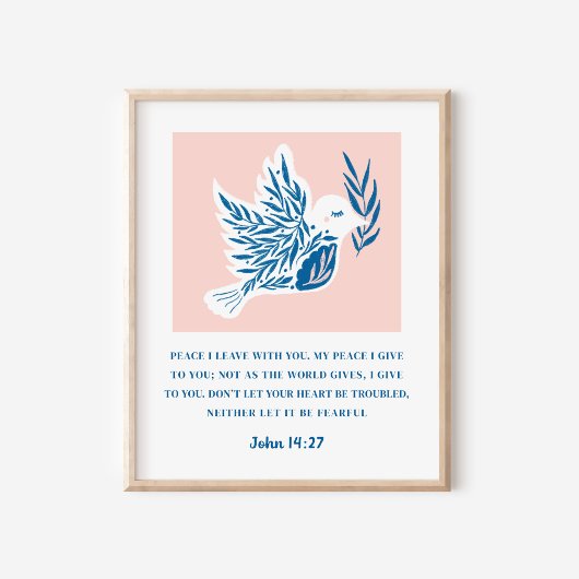 John 14:27 Bible Verse Christlich Art Poster