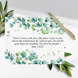 John 14:27 English Burmese Ivy White Note Card Mitteilungskarte