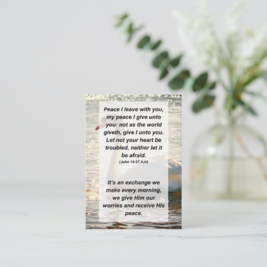 John 14:27 Friede verließ ich mit dir, mein Friede Begleitkarte (Stehend Vorderseite)