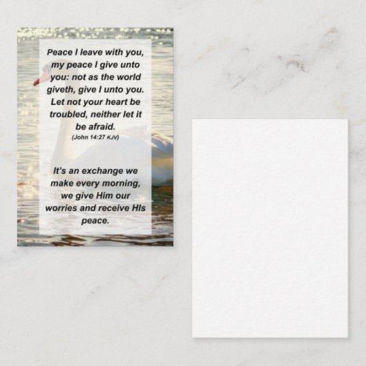 John 14:27 Friede verließ ich mit dir, mein Friede Begleitkarte (Vorne/Hinten)
