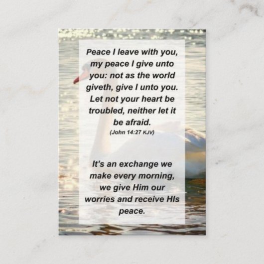 John 14:27 Friede verließ ich mit dir, mein Friede Begleitkarte (Vorderseite)