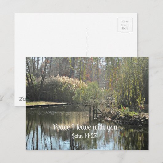 John 14:27 Friede verließ ich mit dir. Postkarte (Vorne/Hinten)