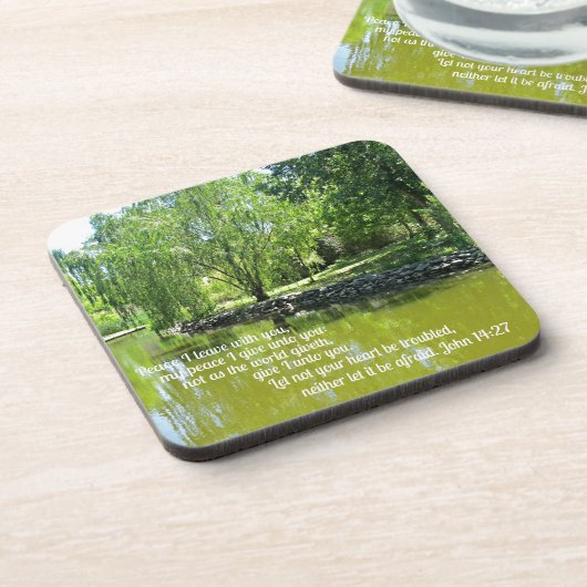 John 14:27 Friede verließ ich mit dir.. Untersetzer (Linke Seite)