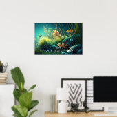 John 14:27 Grüne Weiden Farbenfrohe Wiesen Poster (Heimbüro)